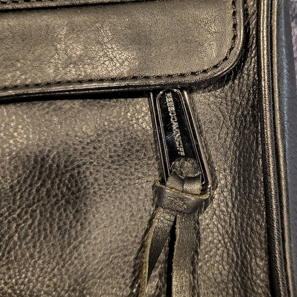 Rebecca Minkoff M.A.C. Black Leather Crossbody Bag Purse With Black Accents - Picture 16 of 16